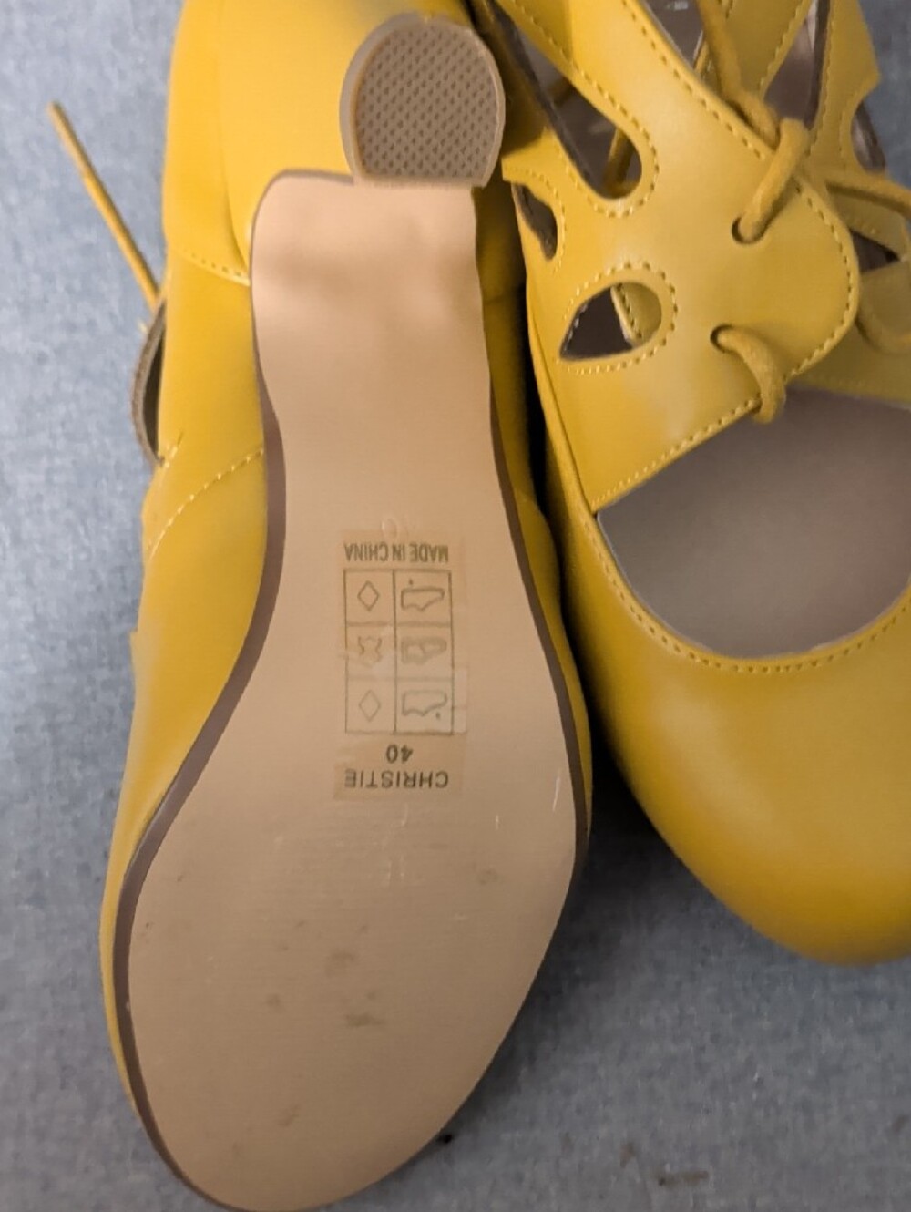 Modcloth Chelsea Crew Mustard Yellow Lace-Up Cutout Christie Heels - Picture 3 of 4